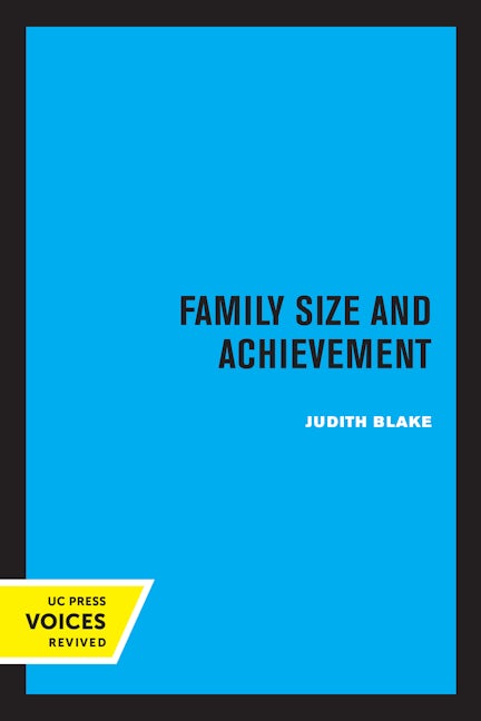 Book cover image for Family Size and Achievement ISBN: 9780520330580