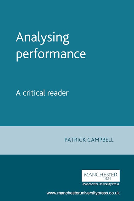 Book cover image for Analysing performance ISBN: 9780719042508
