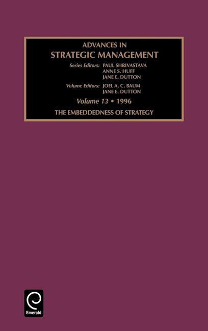 Book cover image for Embeddedness of Strategy ISBN: 9780762300105