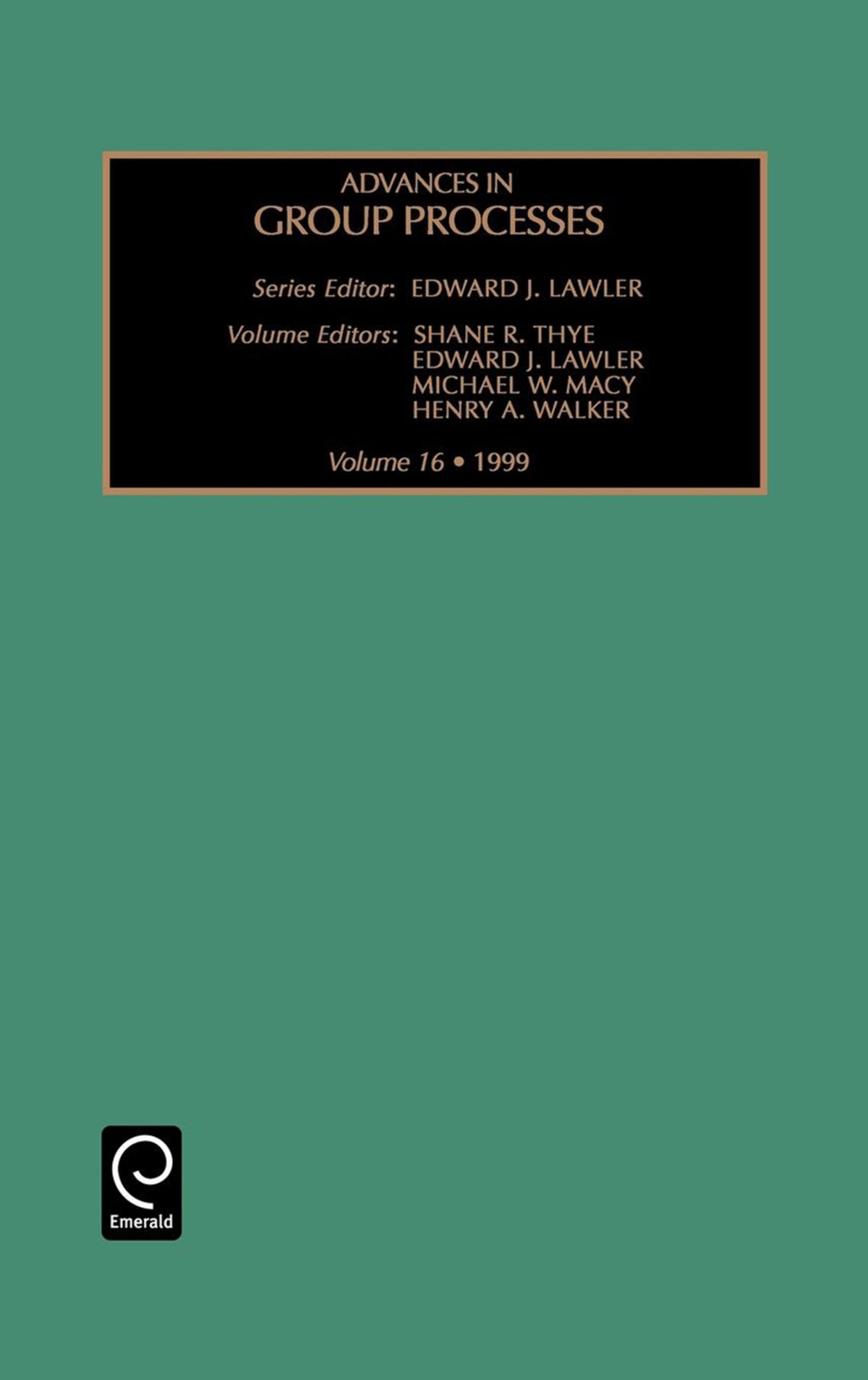 Cover image for Advances in Group Processes ISBN 9780762304523