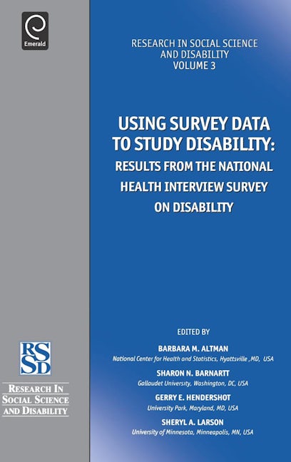 Book cover image for Using Survey Data to Study Disability ISBN: 9780762310074