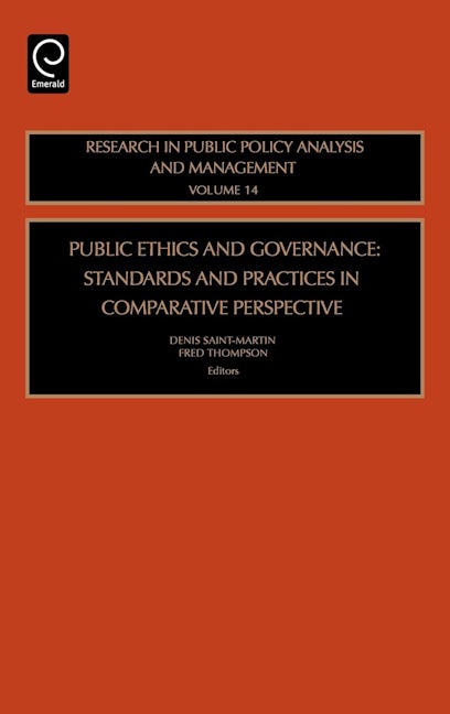 Book cover image for Public Ethics and Governance ISBN: 9780762312269