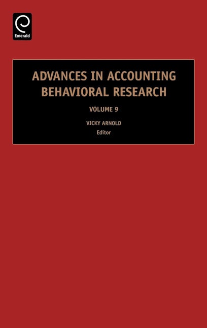 Book cover image for Advances in Accounting Behavioral Research ISBN: 9780762313532