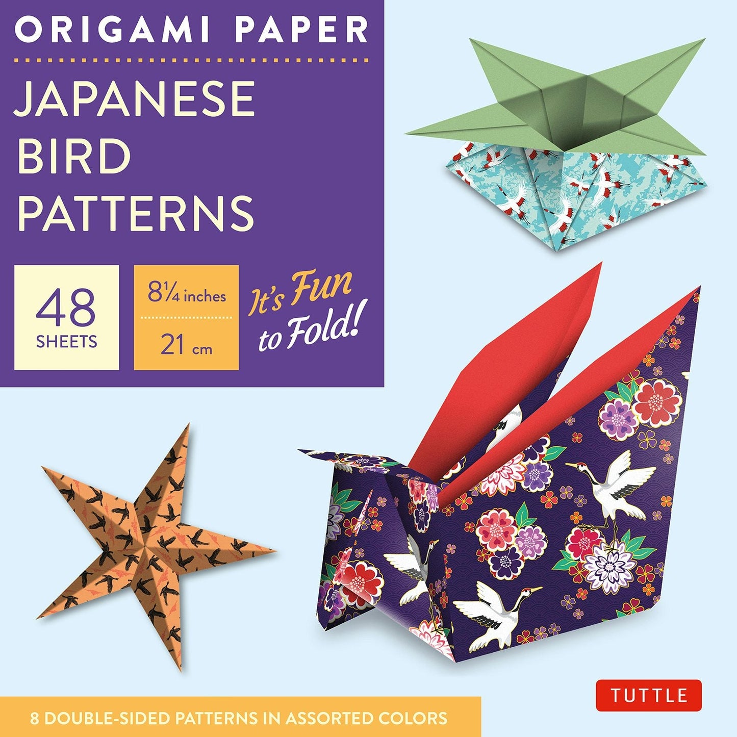 Book cover image for Origami Paper - Japanese Bird Patterns - 8 1/4" - 48 Sheets ISBN: 9780804844895