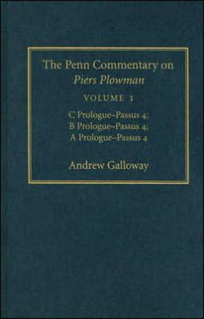 Cover image for The Penn Commentary on Piers Plowman, Volume 1 ISBN 9780812239225