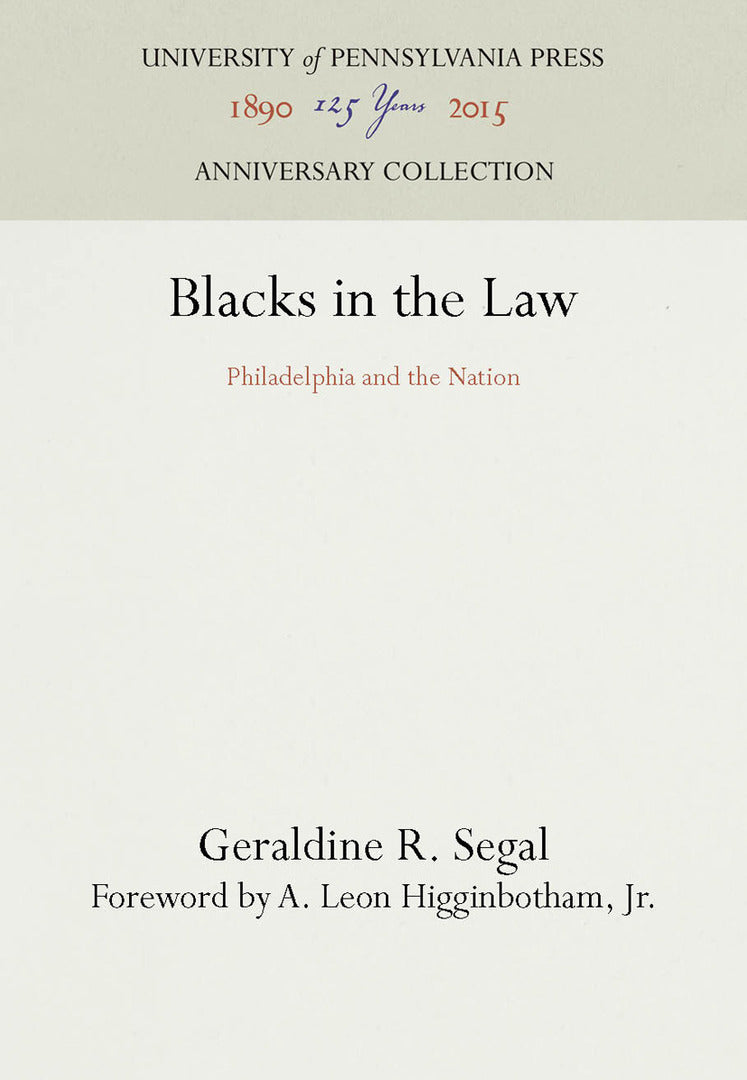 Cover image for Blacks in the Law ISBN 9780812278545