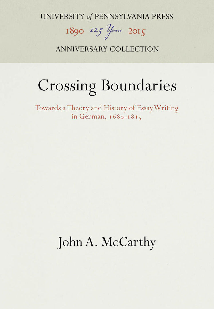Cover image for Crossing Boundaries ISBN 9780812281484