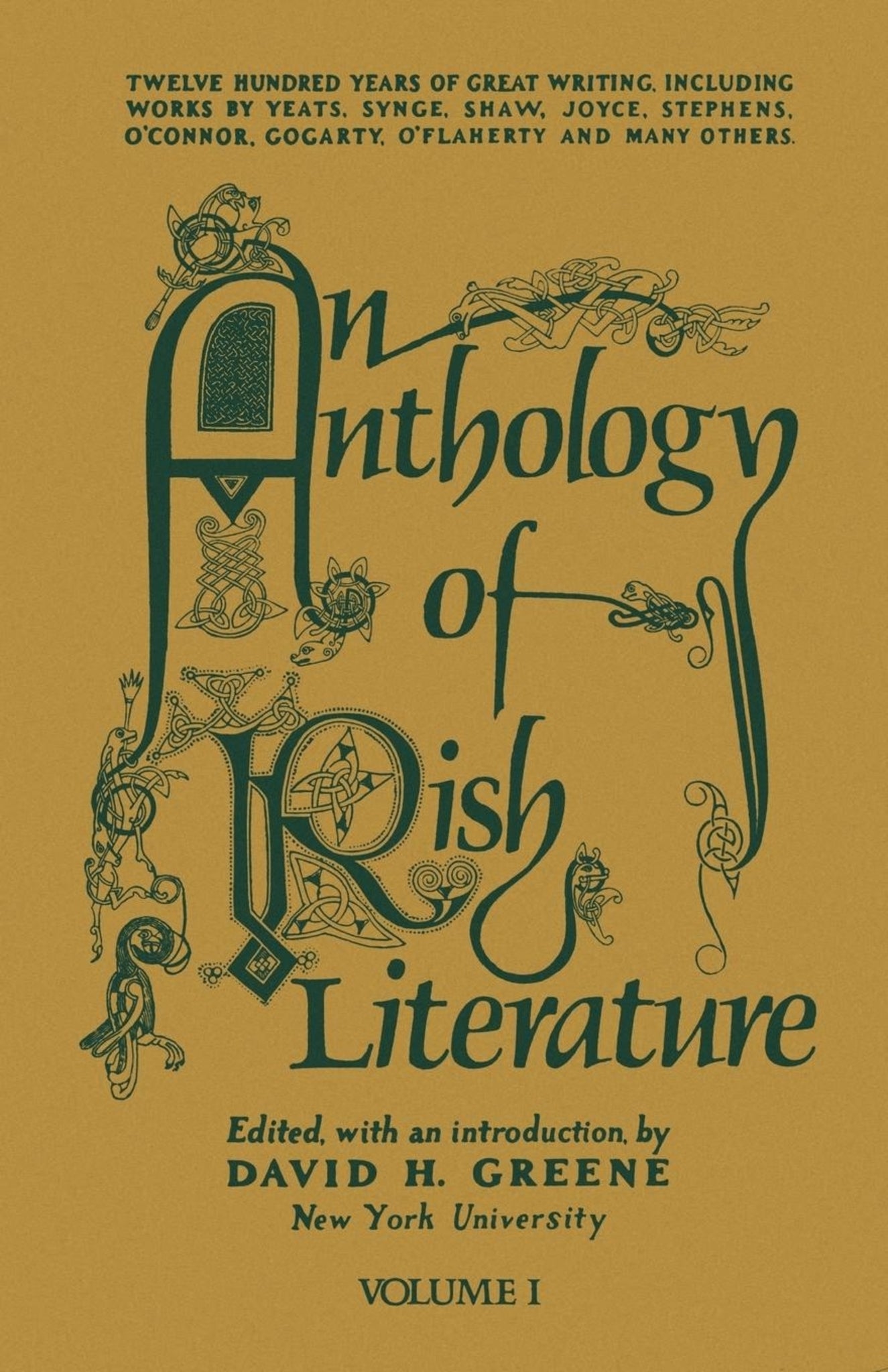 Cover image for An Anthology of Irish Literature (Vol. 1) ISBN 9780814730058