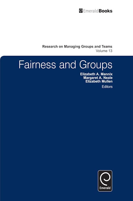 Book cover image for Fairness and Groups ISBN: 9780857241610