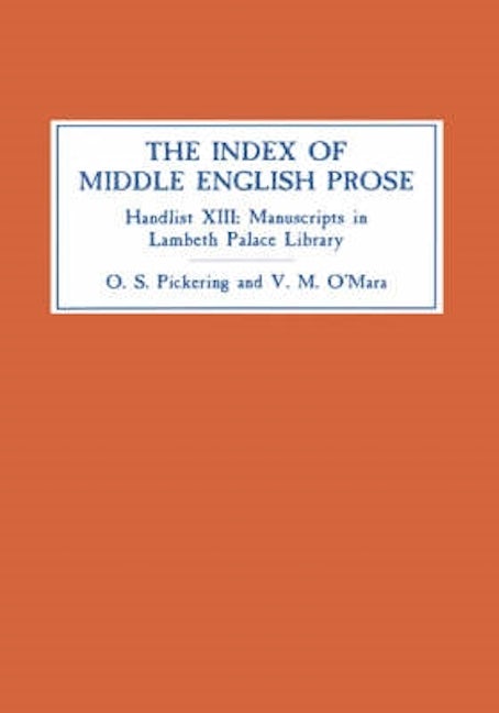 Book cover image for The Index of Middle English Prose ISBN: 9780859915472