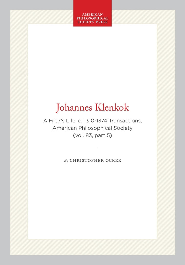 Cover image for Johannes Klenkok ISBN 9780871698353