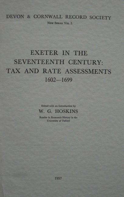 Book cover image for Exeter in the Seventeenth Century ISBN: 9780901853059