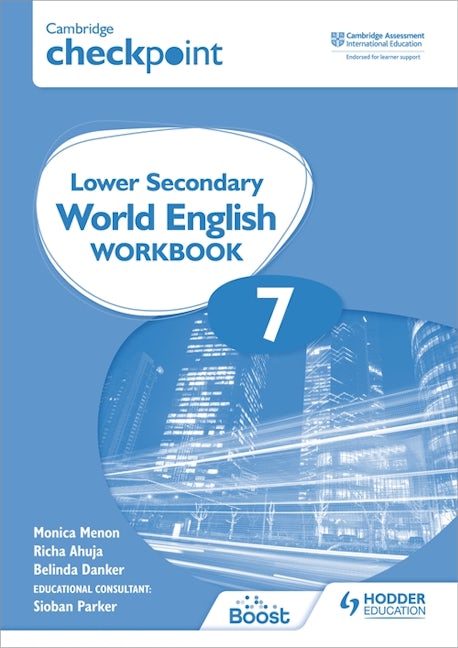 Book cover image for Cambridge Checkpoint Lower Secondary World English Workbook 7 ISBN: 9781398311350