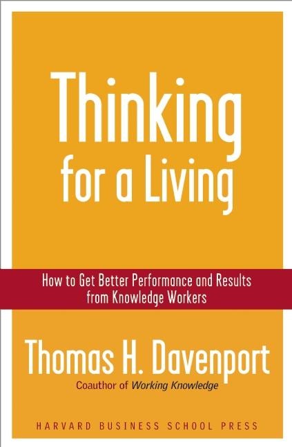 Book cover image for Thinking for a Living ISBN: 9781422166468