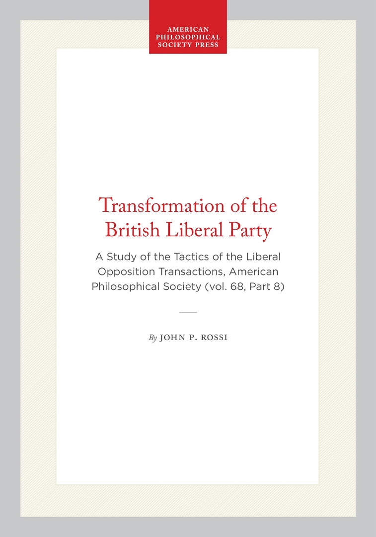 Cover image for Transformation of the British Liberal Party ISBN 9781422375082