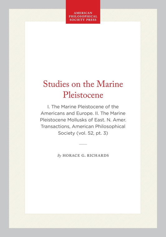 Studies on the Marine Pleistocene