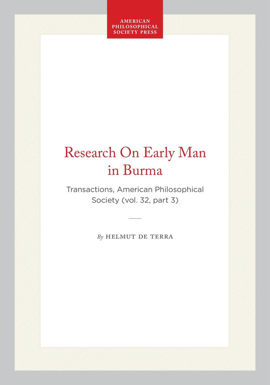 Research On Early Man in Burma