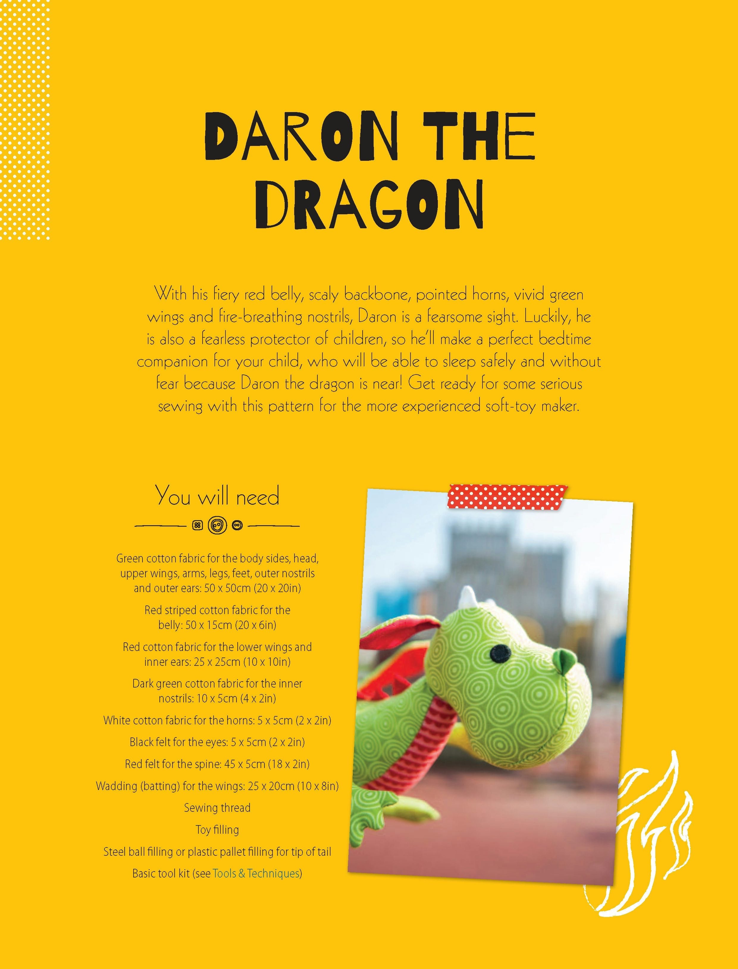Book cover image for Daron the Dragon Soft Toy Pattern ISBN: 9781446369838