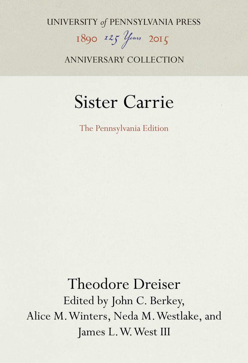 Book cover image for Sister Carrie ISBN: 9781512801514