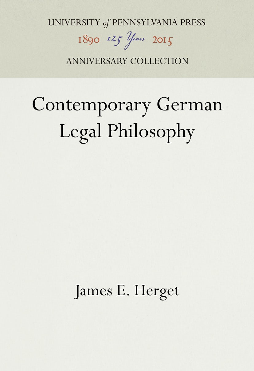 Book cover image for Contemporary German Legal Philosophy ISBN: 9781512802580