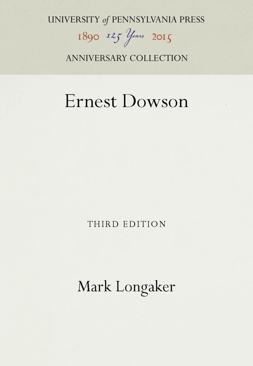 Book cover image for Ernest Dowson ISBN: 9781512803686
