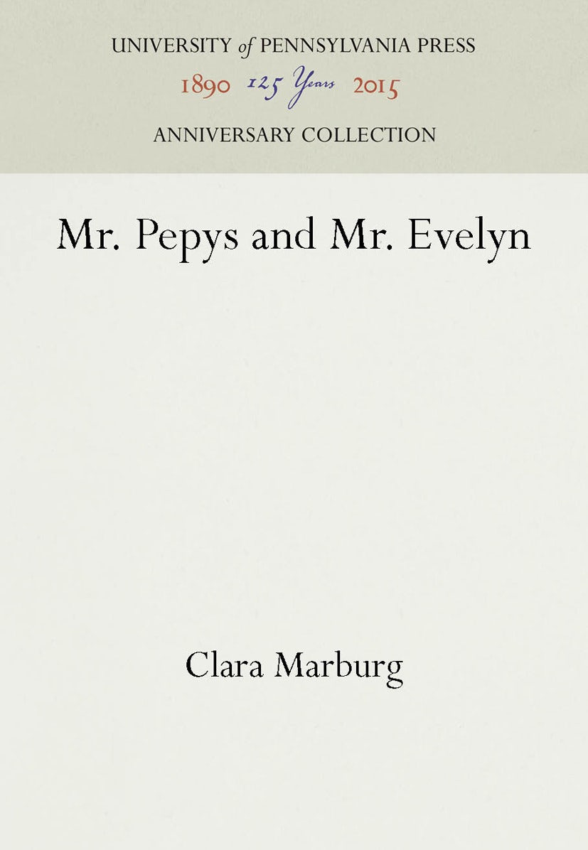 Book cover image for Mr. Pepys and Mr. Evelyn ISBN: 9781512804386
