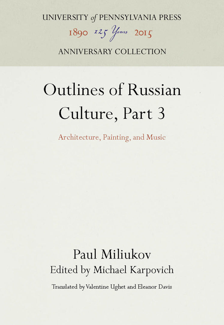 Cover image for Outlines of Russian Culture, Part 3 ISBN 9781512804508