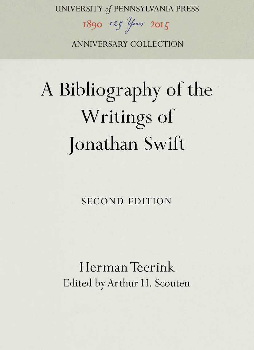 Book cover image for A Bibliography of the Writings of Jonathan Swift ISBN: 9781512807660