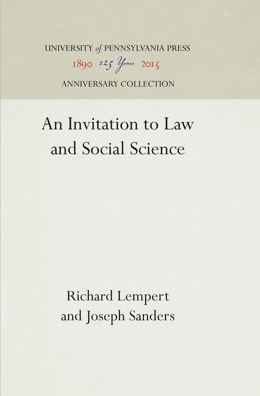 Book cover image for An Invitation to Law and Social Science ISBN: 9781512809503