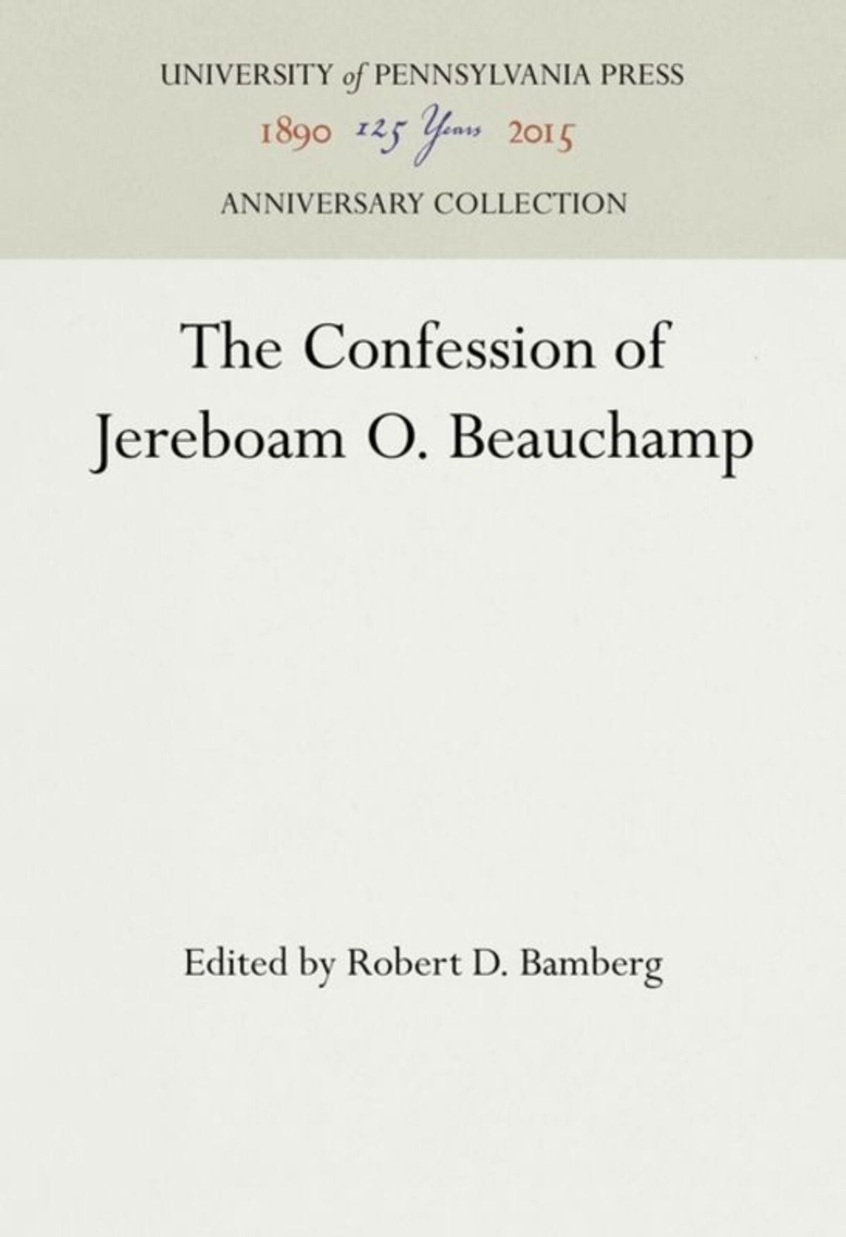 Cover image for The Confession of Jereboam O. Beauchamp ISBN 9781512810059