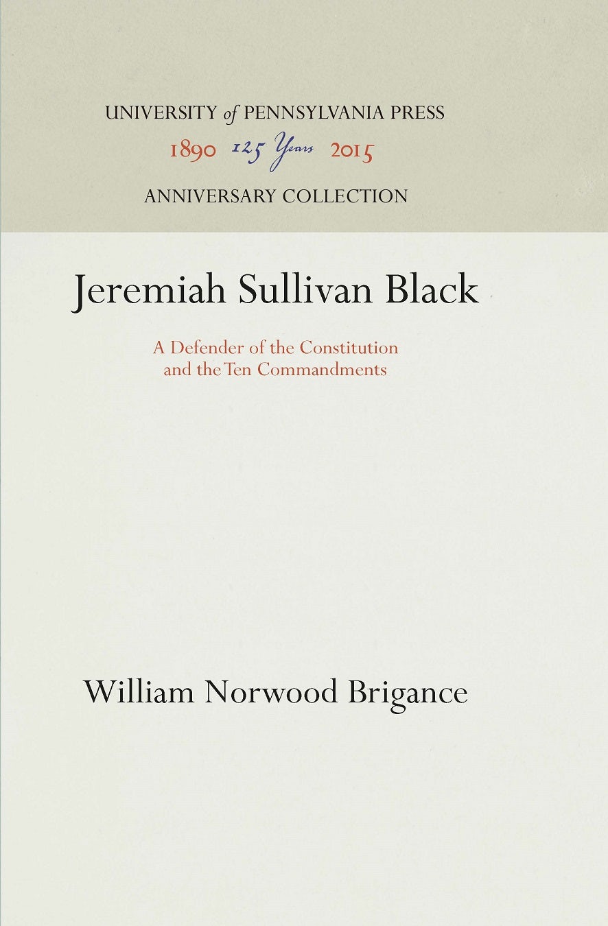 Book cover image for Jeremiah Sullivan Black ISBN: 9781512814774