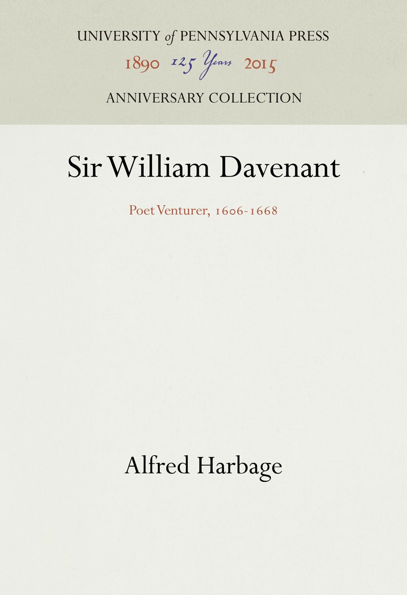 Book cover image for Sir William Davenant ISBN: 9781512816655