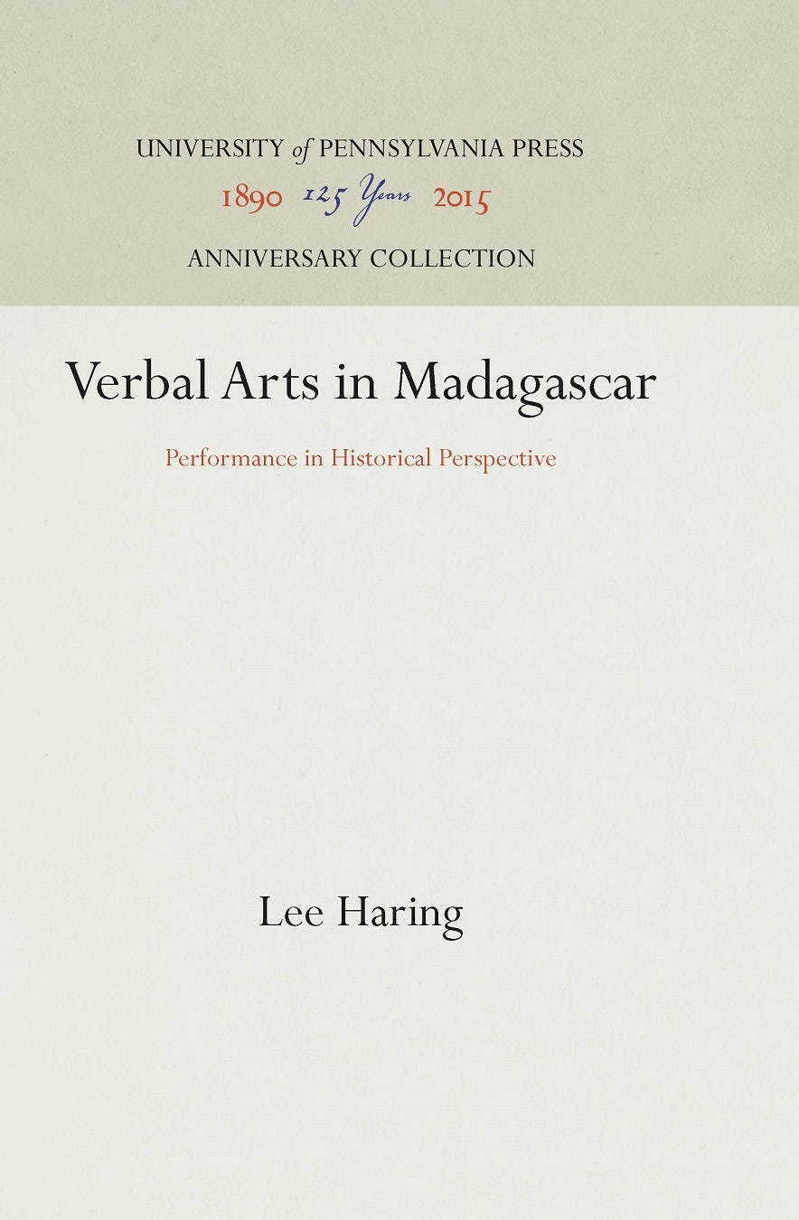Book cover image for Verbal Arts in Madagascar ISBN: 9781512816693