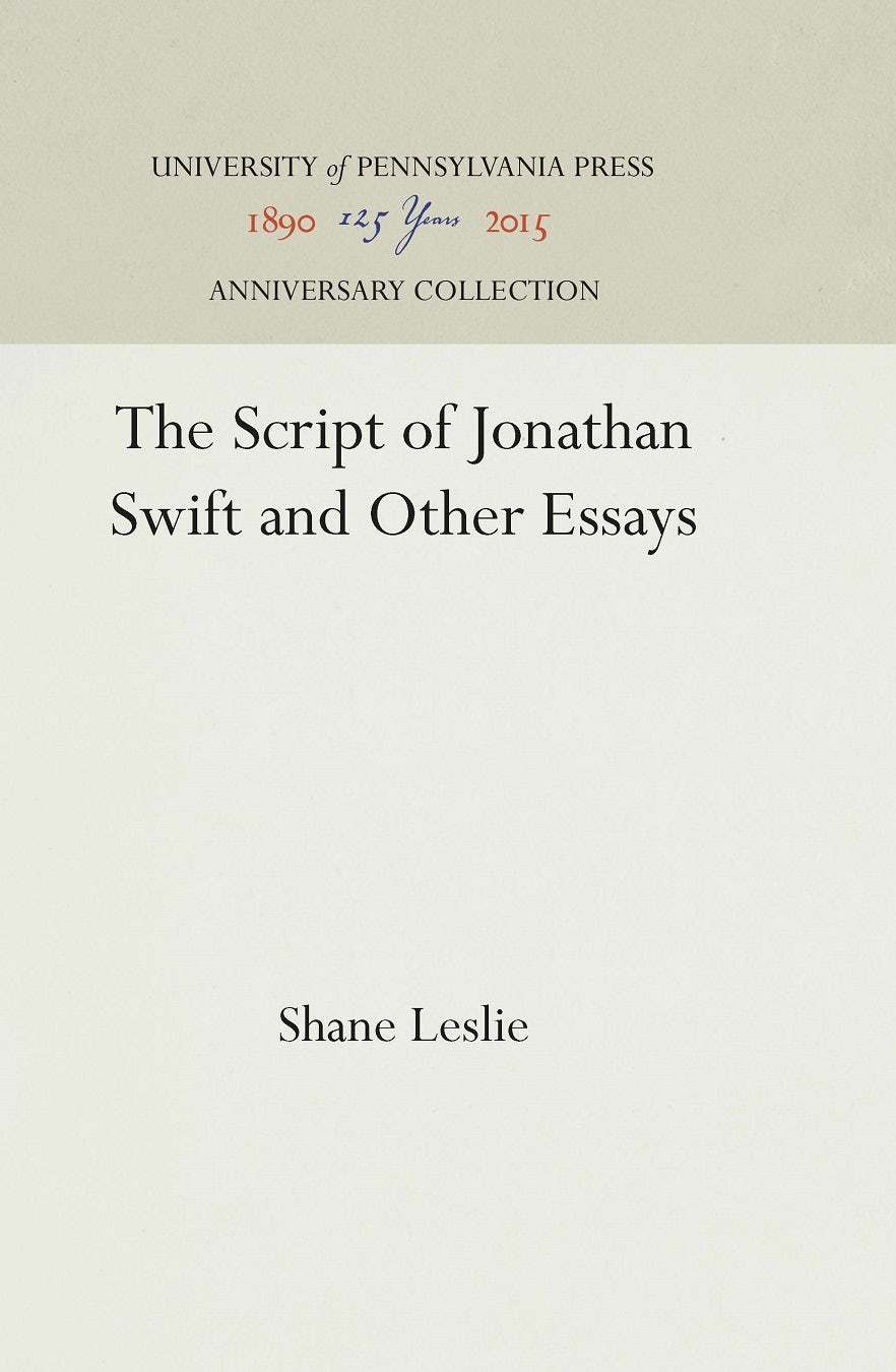 Book cover image for The Script of Jonathan Swift and Other Essays ISBN: 9781512817614