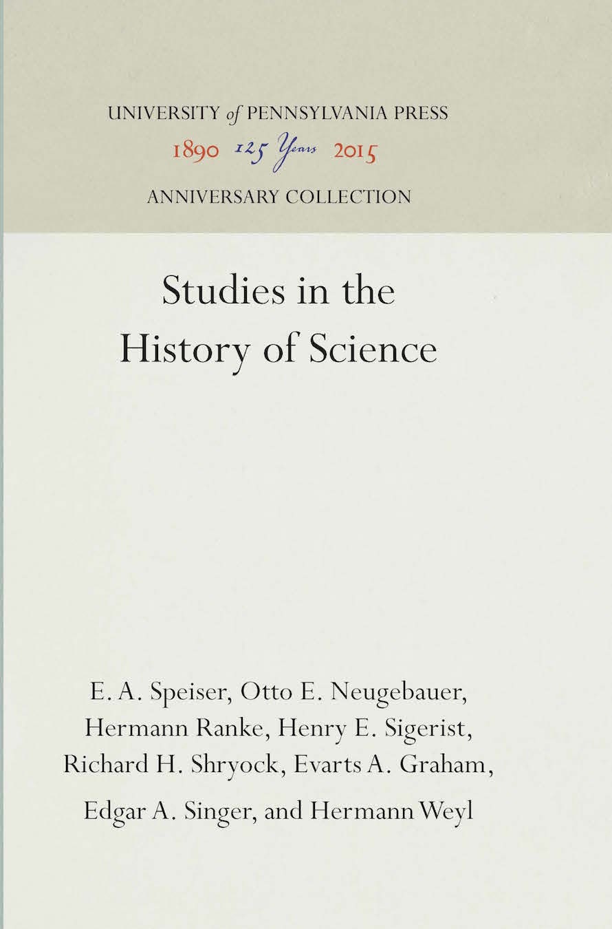 Book cover image for Studies in the History of Science ISBN: 9781512818802