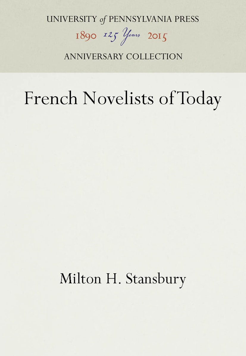 Book cover image for French Novelists of Today ISBN: 9781512818864