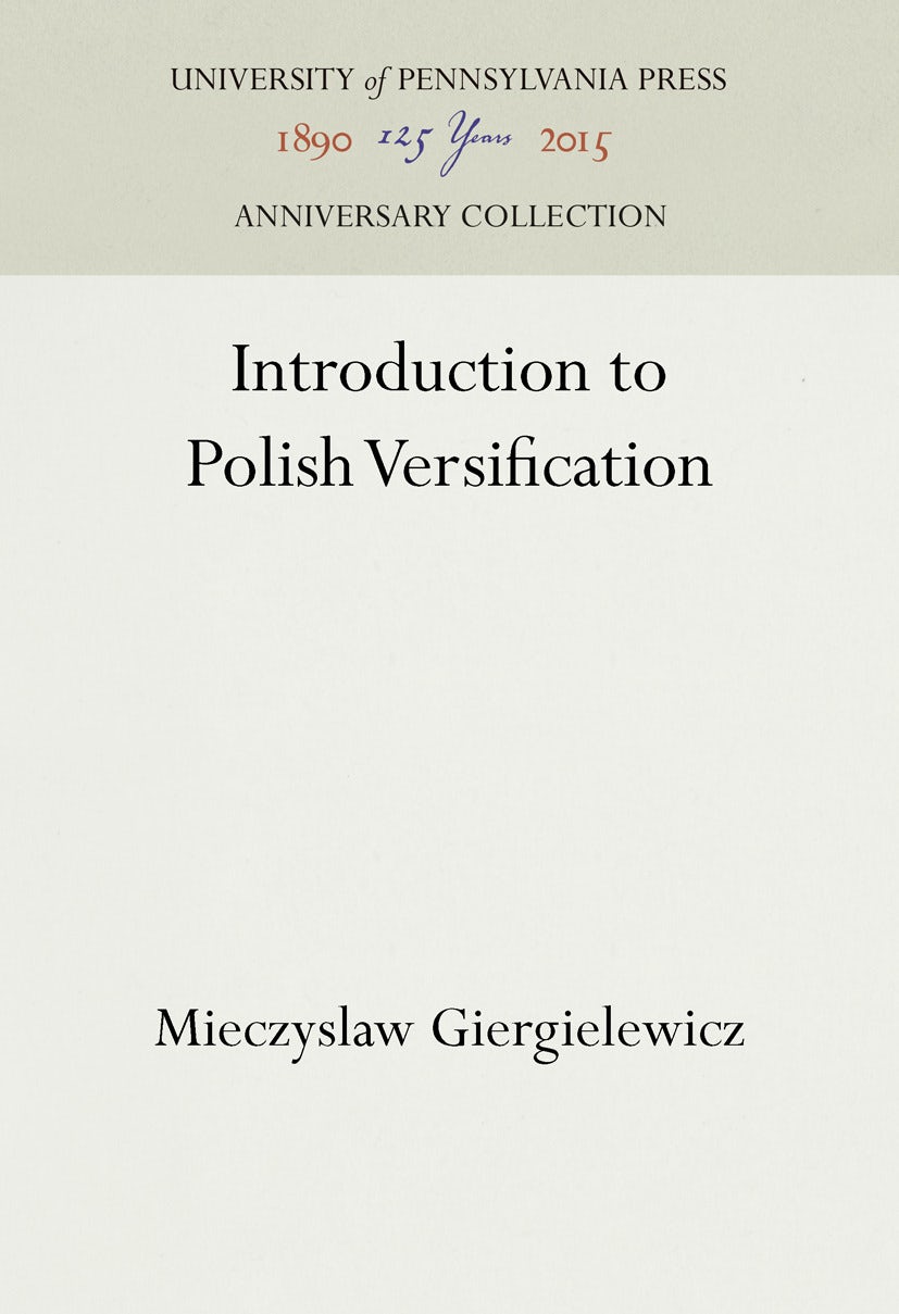 Book cover image for Introduction to Polish Versification ISBN: 9781512822120