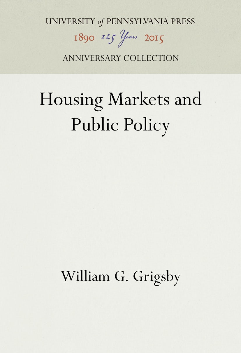 Book cover image for Housing Markets and Public Policy ISBN: 9781512822199