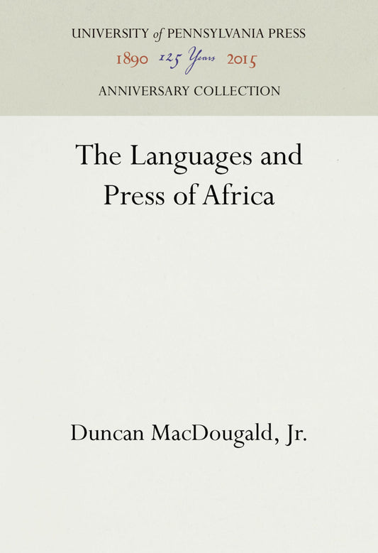 The Languages and Press of Africa