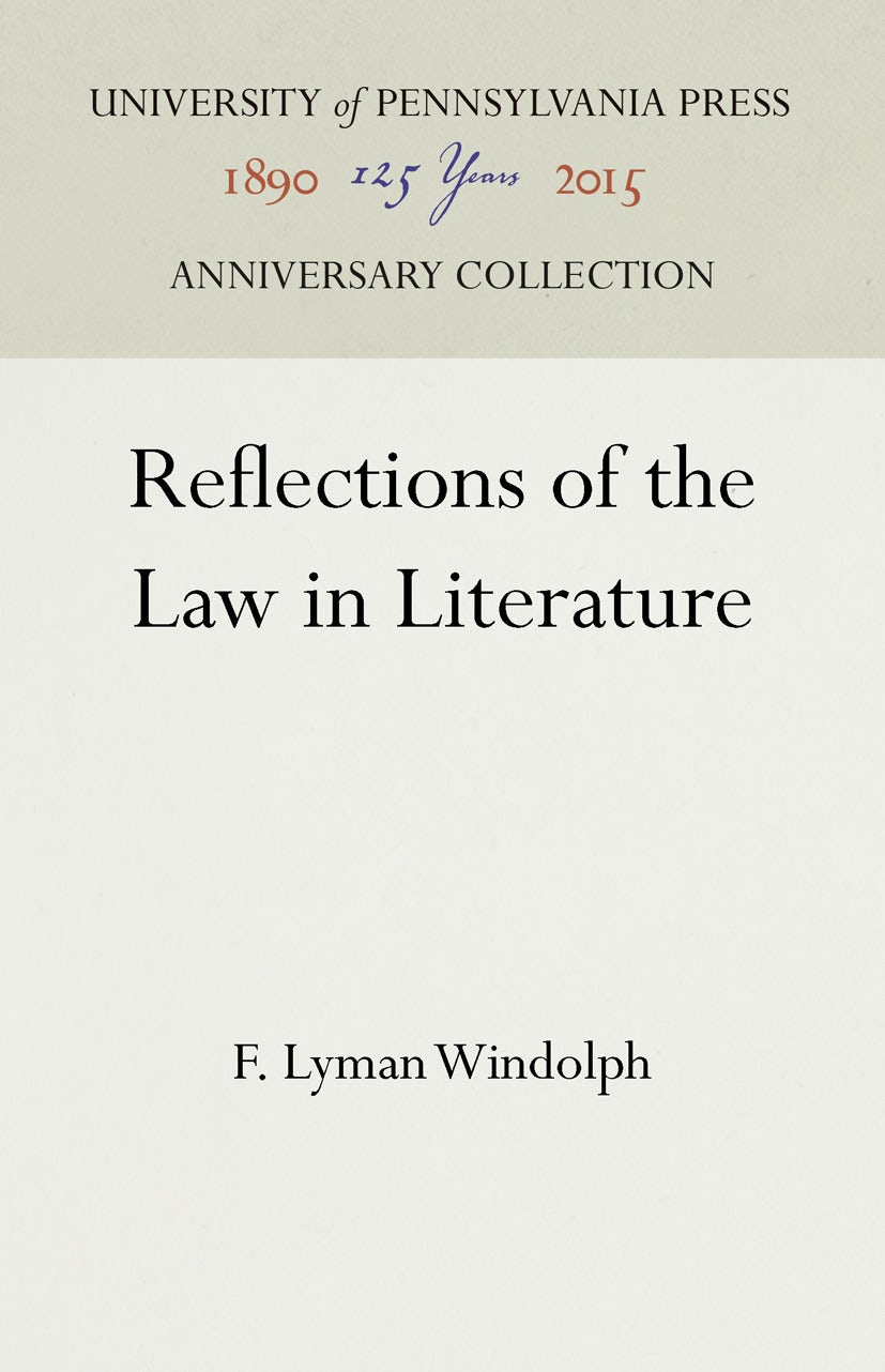 Book cover image for Reflections of the Law in Literature ISBN: 9781512822595