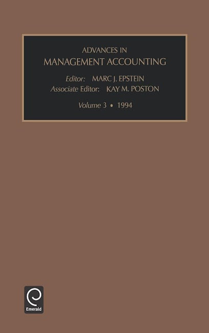 Book cover image for Advances in Management Accounting ISBN: 9781559387217