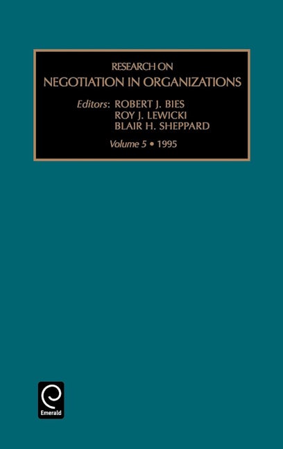 Book cover image for Research on Negotiation in Organizations ISBN: 9781559389280