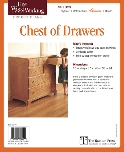 Cover image for Fine Woodworking's Chest of Drawers Plan, isbn: 9781600855955