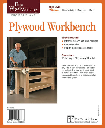 Cover image for Fine Woodworking's Plywood Workbench Plan, isbn: 9781600856068