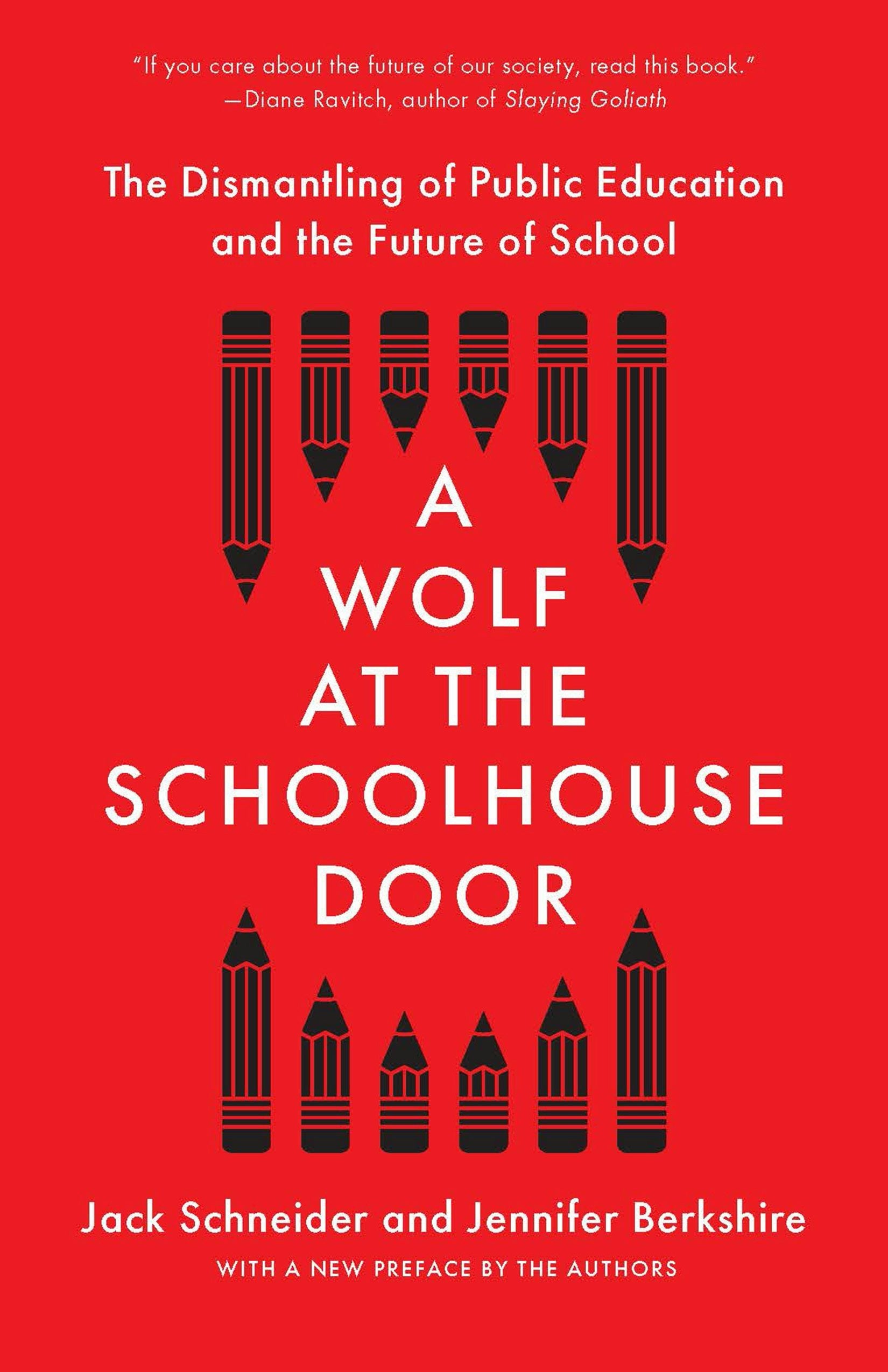 Book cover image for A Wolf at the Schoolhouse Door ISBN: 9781620978122