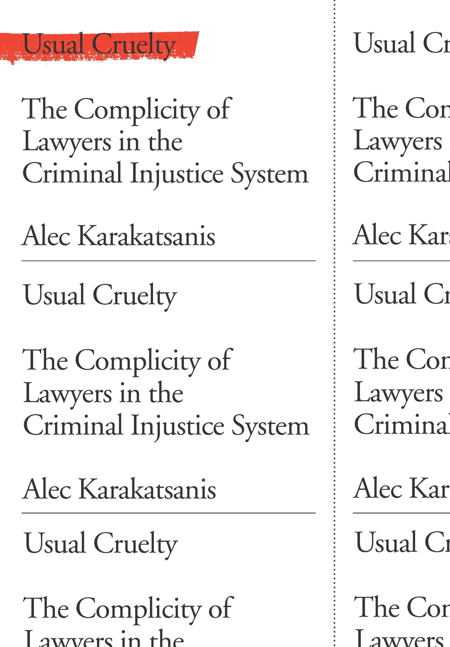 Book cover image for Usual Cruelty ISBN: 9781620979143