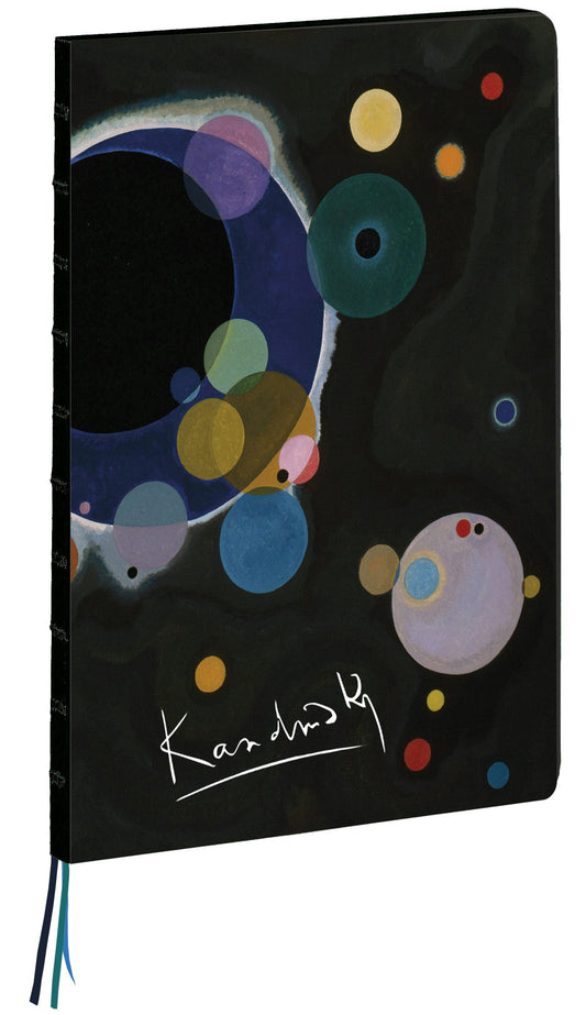 teNeues - A4 Notebook: Several Circles by Wassily Kandinsky, Hardcover - 230 Dot-Grid Pages, Heavy Hardcover, Three Ribbon Markers, Exposed Lay Flat Binding