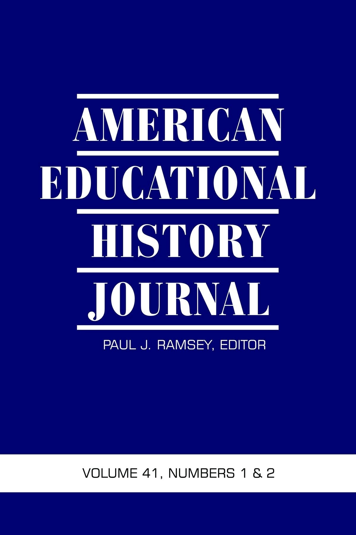 Book cover image for American Educational History Journal Vol 41 Issue 1 & 2 ISBN: 9781623967901