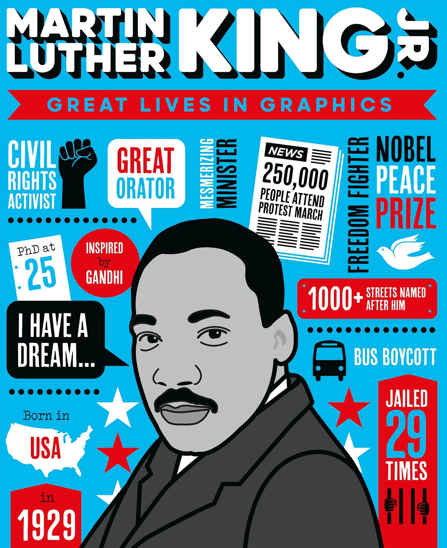 Book cover image for Great Lives in Graphics: Martin Luther King ISBN: 9781787081024