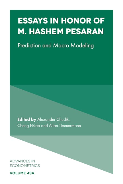 Book cover image for Essays in Honor of M. Hashem Pesaran ISBN: 9781802620627